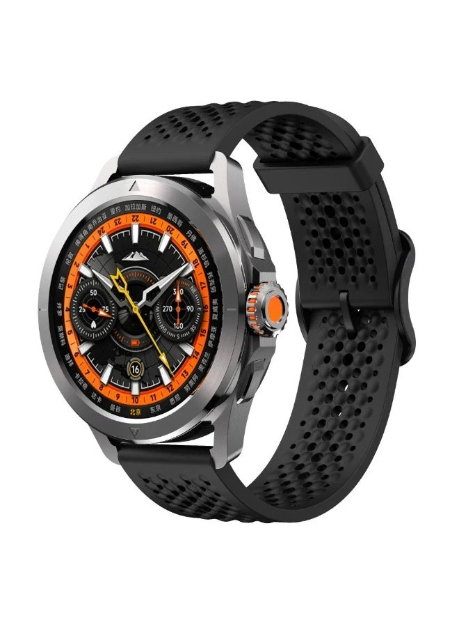 سوار ساعة 22 مم بفتحة ناعمة قابلة للتهوية متوافق مع ساعة سامسونج جالاكسي 3 45 مم/ساعة 46 مم/جير إس 3/ساعة هواوي GT4 GT3 46 مم/ساعة هواوي 3/4/GT2E/GT2 Pro/GT GT2 46 مم/Amazfit GTR 4/3/3Pro/2/2e (أسود) - Image 2